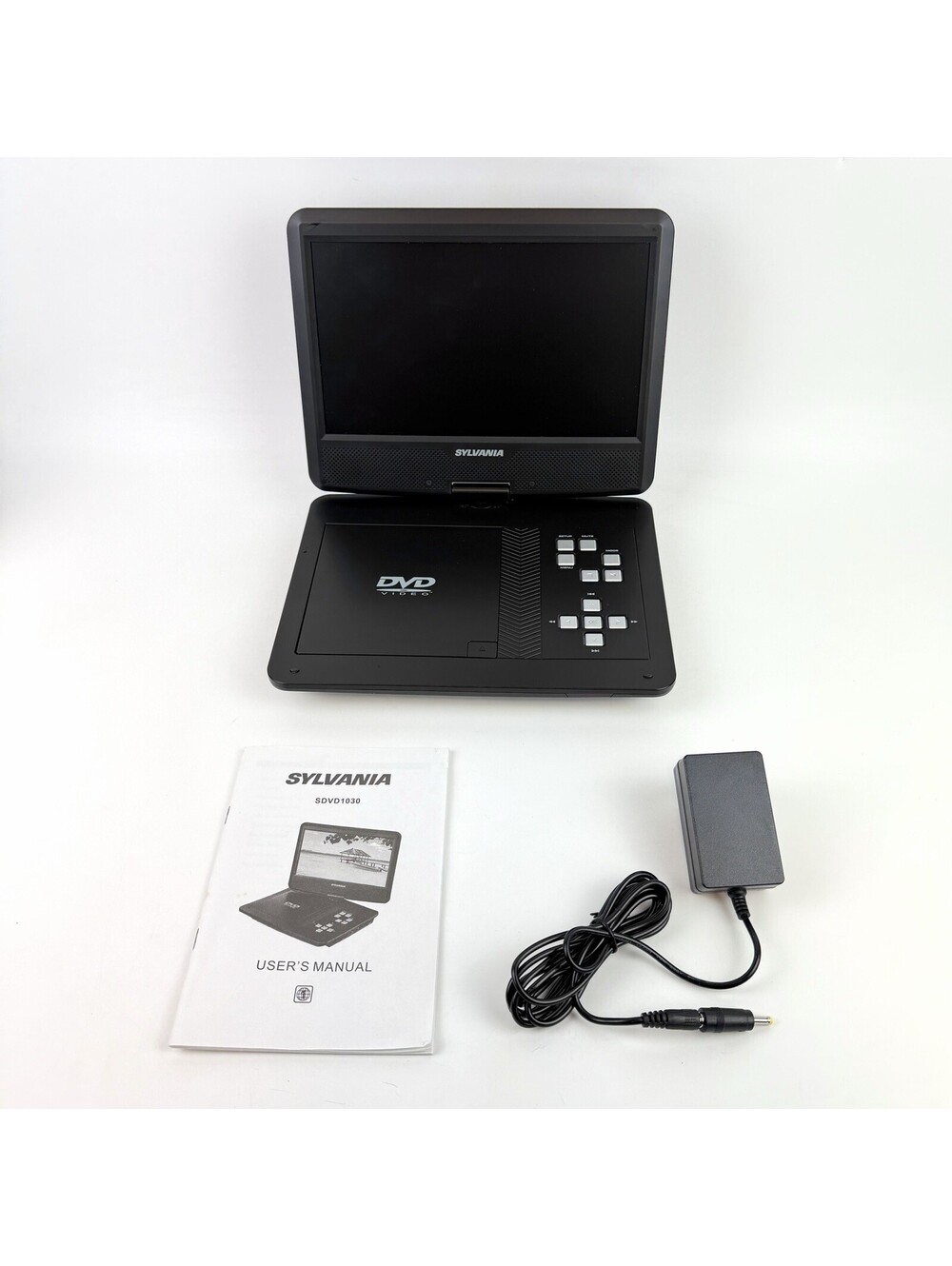 Sylvania SDVD1030 Portable DVD Player 10" Swivel Screen USB/SD w Power Cable
